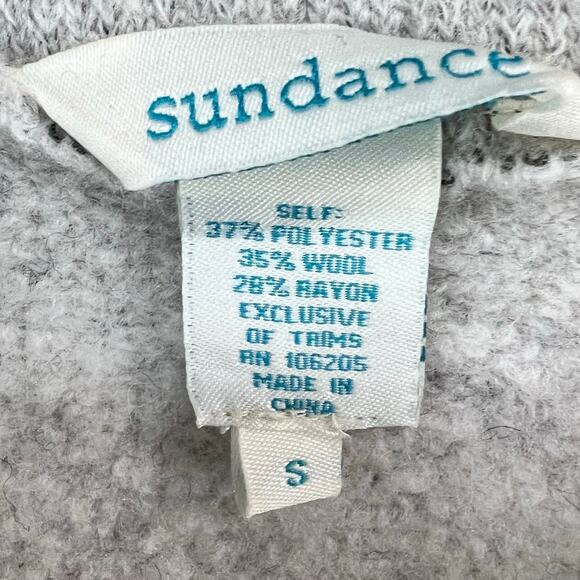 Sundance Mountain Retreat Sweater S Gray Wool Blend Bell Sleeve Boho Cabin Cozy - Picture 9 of 11